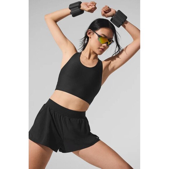 ALO YOGA Women's Breezy Short Size L In Black - Picture 1 of 12